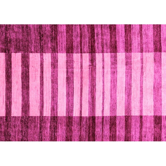 Ahgly Company Indoor Rectangle Abstract Pink Modern Area Rugs, 8' x 12'