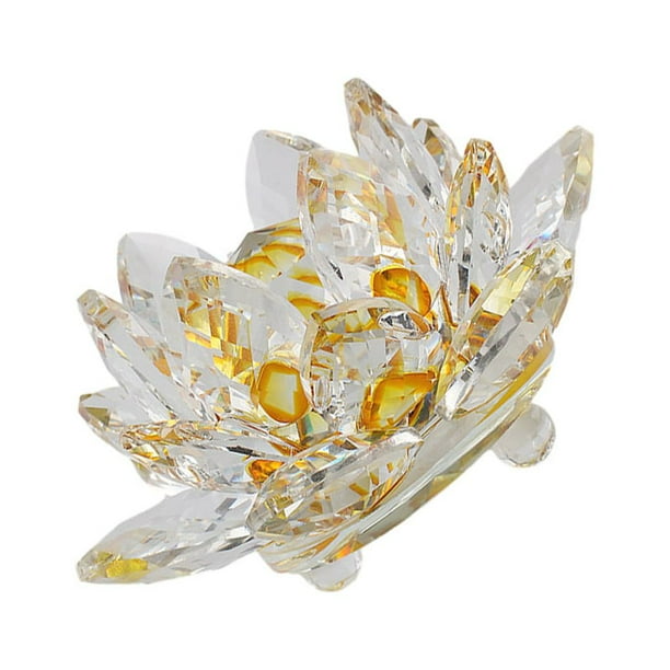 Pisapapeles Toystoory Flor de Loto de Cristal Cristales Flores Colección decorativa Amarillo