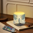 thumbnail image 3 of Kuiaobaty Jesus Cross Pattern Waterproof Flameless LED Battery Votive Candles with Remote for Wedding Beach Party Decor 4 Packs Pillar Fake Candles with Colored Light, 3 of 7