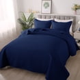 thumbnail image 4 of JUSTLET 3-Piece Navy Blue Quilt Bedding Sets, Queen, 4 of 7