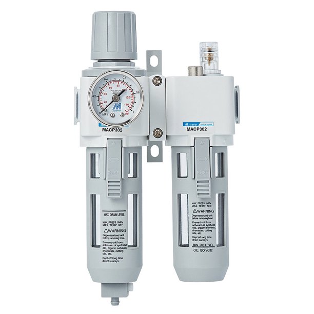 M Mindman Compressed Air Filter Regulator Lubricator Combo Unit with