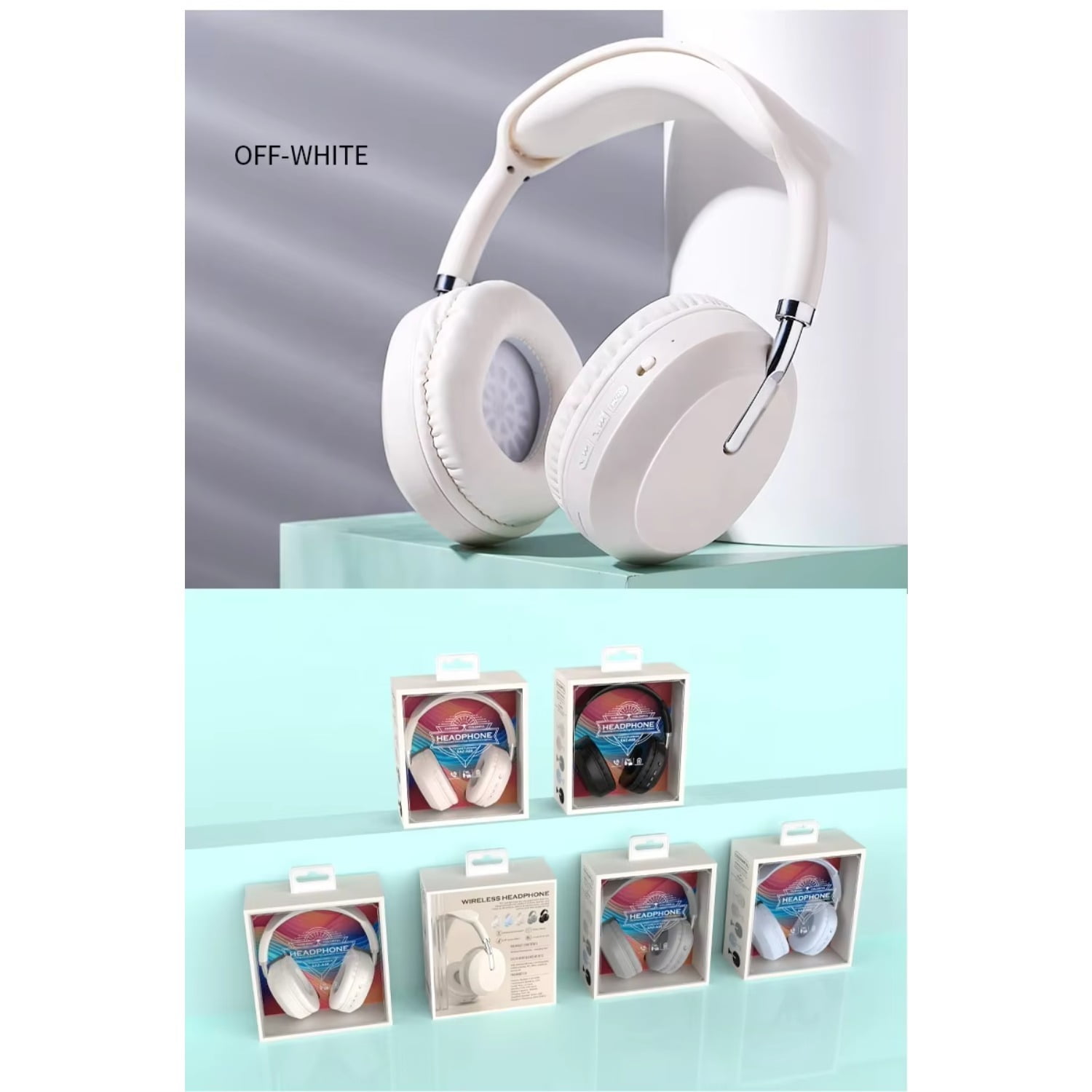 Bluetooth Headphones Over Ear, Bluetooth 5.3 Wireless Headphones with Microphone, HiFi Stereo Foldable Lightweight Headset, Deep Bass for Home Office Cellphone PC Ect.