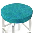 thumbnail image 3 of Daiia Blue Green Glitter Stool Covers Round,Round Bar Stool Covers Waterproof Bar Chair Covers Washable Stool Cushion Slipcover for 12-14 Inch Chair-13 inch, 3 of 7