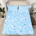 thumbnail image 2 of Homewish Cartoon Sakura Floral Full Size Sheets,Rustic Flower Bed Sheets,Blue White Sheet Sets For Girls Kids,Breathable Home Decor,4-Piece, 2 of 7