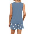 thumbnail image 7 of 2 Piece Sets for Women Summer Lounge Womens Short Sets Beach Vacation Sleeveless Tank Top Square Neck Drawstring Polka Dots Matching Outfits Blue XL, 7 of 7