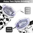 thumbnail image 4 of 40 Oz Football Themed Tumbler with Handle and Straw, Double Wall Vacuum Reusable Stainless Steel Water Bottle Leak Proof Insulated Travel Mug Iced Coffee Cup Perfect Gift for Birthday, 4 of 5
