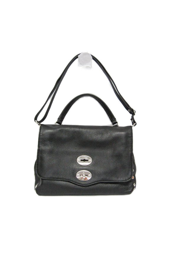 Pre-Owned Zanellato Postina S 06120 Men,Women Leather Handbag,Shoulder Bag Black (Good)