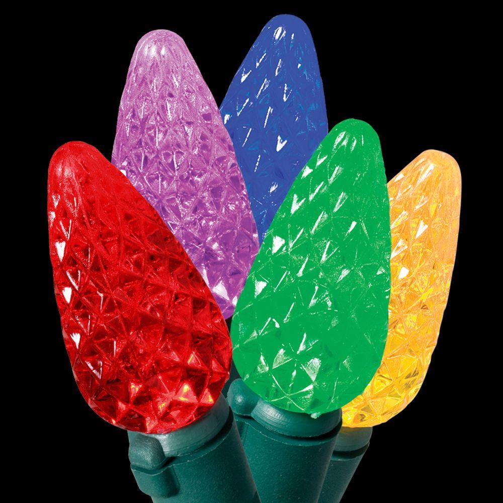 50 Count Multicolor Crystal C9 LED Christmas Light String