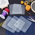 thumbnail image 5 of 1set 5Sheets 5 Patterns Matte PP Plastic Drawing Scale Template For Scrapbooking Square with Flower Pattern Clear 12x12x0.06cm Hole: 6.5mm 1sheet/pattern, 5 of 6