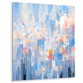 thumbnail image 2 of Designart "Interlocking Perspectives Blue Pink Fusion" Cubism Metal Art Living Room, 2 of 5