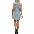 thumbnail image 3 of INSPIRE CHIC Women's Denim Dress Sleeveless Collared Button Down Chic Short Jean Dresses S Light Blue, 3 of 6