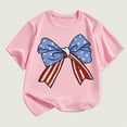 thumbnail image 2 of Taqqpue Girls Summer Tops Cotton Short Sleeve T Shirt Casual Loose Soft Basic Workout Outfit Tee Cute Crew Neck Print Shirts for Kids 1-12 Years, 2 of 3