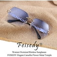 thumbnail image 6 of FEISEDY Classic Rimless Sunglasses Women Metal Frame Diamond Cutting Lens Sun Glasses B2567, 6 of 15