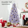 thumbnail image 4 of Best Choice Products Artificial Flocked Christmas Tree, 6ft Premium Unlit Colorful Pine Holiday Decor w/Stand - Lavender, 4 of 9