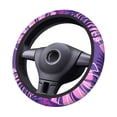 thumbnail image 5 of YFYANG Universal Elastic Purple Watercolor Floral Doodle Car Steering Wheel Cover, Non-Slip Sweat Absorbent, 5 of 8