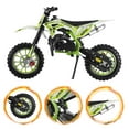 thumbnail image 2 of Xnigf 49cc Gas Powered Dirt Bike, 2-Stroke Mini Motorcycle for Youth Beginners, Off-Road Motocross Bike with Front & Rear Disc Brakes, Green, 2 of 8