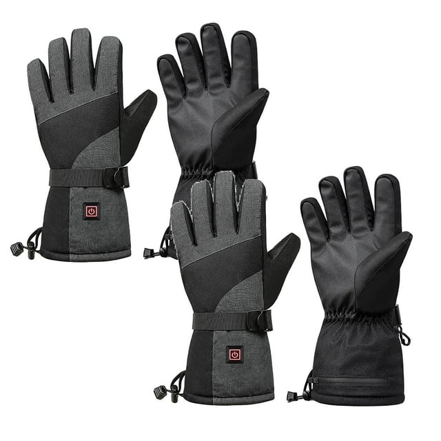 Leojiow 2 Pcs Gants Chauffants à Batterie pour Hommes et Femmes Extérieur Intérieur Doublures de Gants Chauffe-Mains à Batterie pour Escalade Randonnée Cyclisme Indispensable d'Hiver Gants Chauffants Thermiques Taille Unique