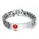 thumbnail image 2 of de brazalete de brazalete de identificación de cadena de material acero inoxidable, 2 of 6