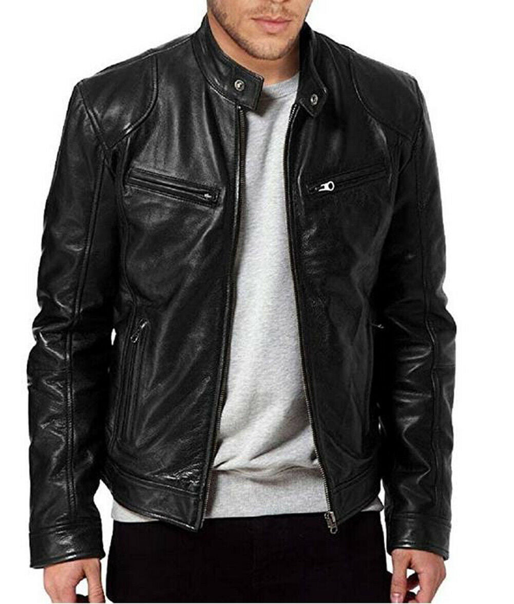 Details about  / Retro-2 New Men/'s Biker Moto Vintage Motorcycle Distressed Real Leather Jacket