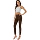 thumbnail image 3 of Pantalones vaqueros elásticos ajustados de tiro medio de color con bolsillo real de 98 % algodón de color para mujer (estándar y grande) Brown-basic16 Short, 3 of 5