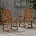 thumbnail image 3 of Noble House Arcadia Outdoor Acacia Wood Rocking Chairs (Set of 2) Teak, 3 of 4