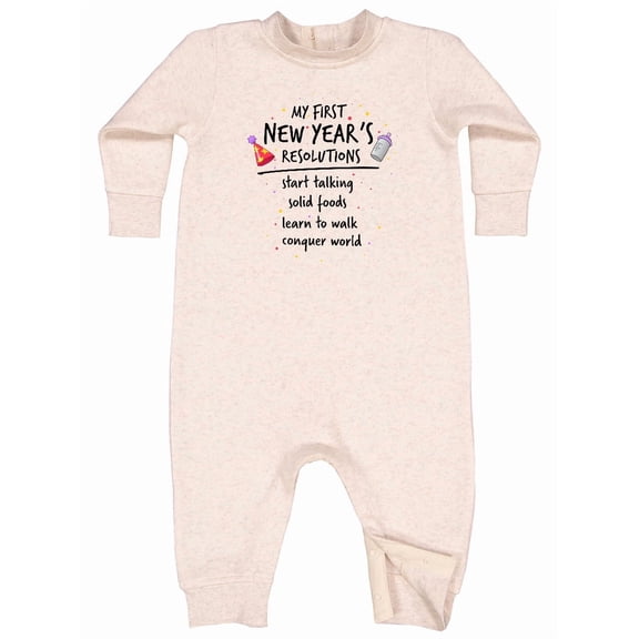 Inktastic My First New Year's Resolutions Baby Fleece Romper