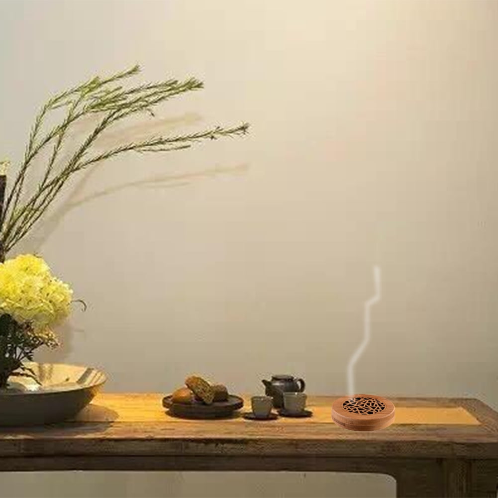 WXNUH Retro Bamboo Incense Burner Coil Meditation Censer Natural Materials Incense Holders Indoor Fragrance Home Dec Gift