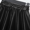 thumbnail image 5 of vastwit Kids Girls Shiny Metallic High Waist Pleated Skirt Athletic Jazz Hip Hop Dance Skater Skort Black M, 5 of 7