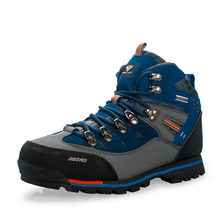 

Men s Waterproof Leather mid Hiking Boots Outdoor Non-Slip Lightweight Trekking Sneakers