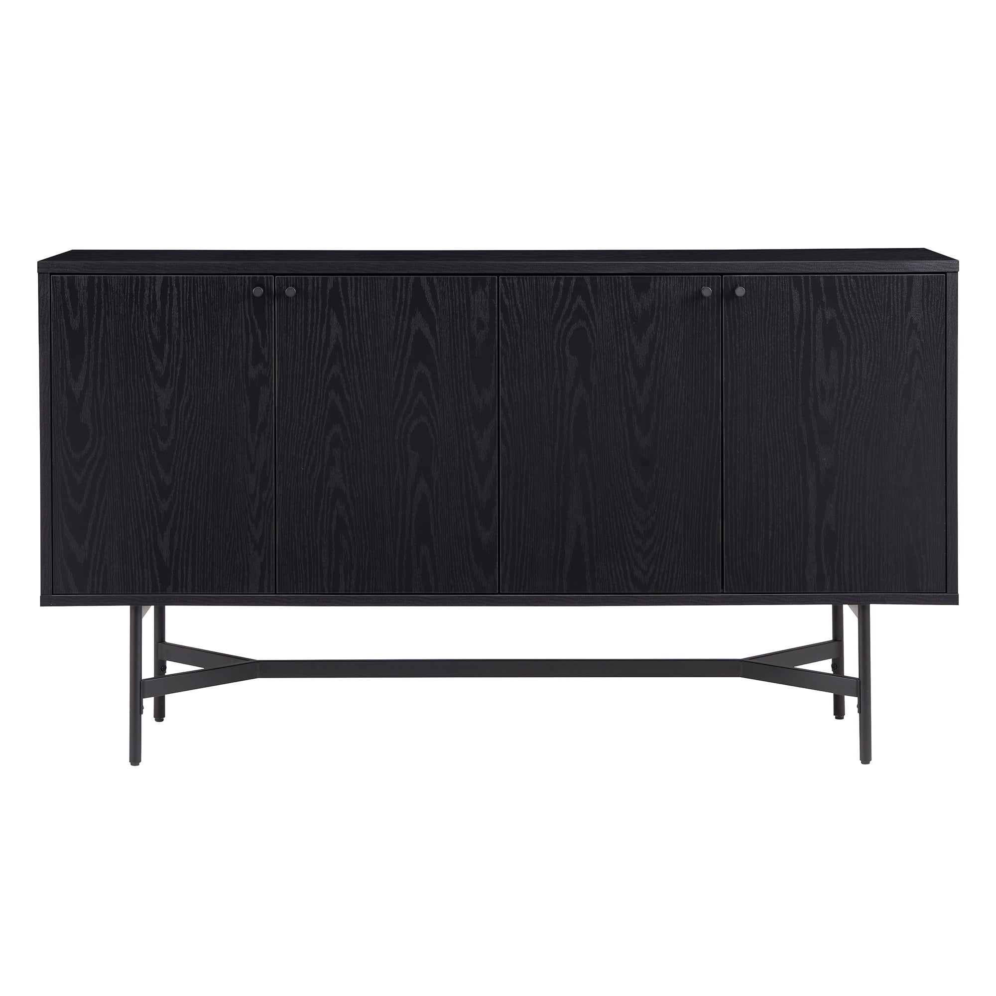 Evelyn&Zoe Richmond 58" Wide Rectangular Buffet Table, Black Grain