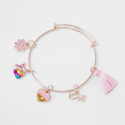 Girls DIY Charm Bangle Bracelet - Cat & Jack™ Rose Gold
