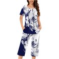 thumbnail image 2 of Wancir Women's 100% Cotton Pajama Set|Long-Sleeved with Pants PJs |Button Down Front Top&Drawstring Waist Bottom Nightwear, 2 of 5