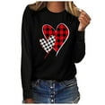 thumbnail image 2 of Qertyioot T-Shirt Graphique de la Saint-Valentin pour Femmes à Manches Longues, Pull Imprimé Swea, 2 of 4