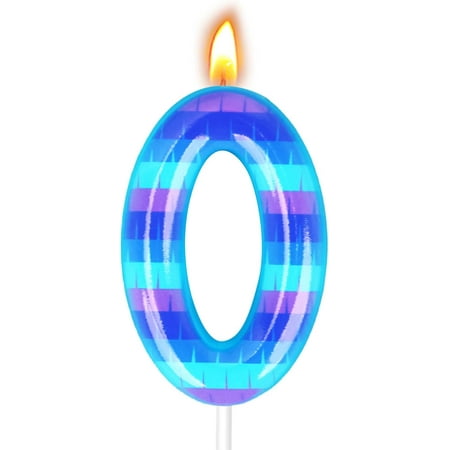 Video Game Birthday Candles, Number Candles for Birthday Party Cake Decoration Supplies (Number 0)