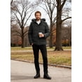 thumbnail image 6 of Wantdo Men's Winter Coat Warm Winter Jacket Thicken Recycled Winter Snow Jacket with Hood Dark Gray L, 6 of 9