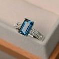 thumbnail image 2 of Genuine London blue topaz rings, promise rings, silver rings, 2 of 2