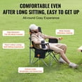 thumbnail image 4 of Camping Folding Chair for Adults, Portable Heavy Duty Outdoor Quad Lumbar Back Padded Arm Chairs with Side Pockets, Cup Holder and Cooler Bag for Beach, Lawn, Picnic, Fishing, Backpacking, Black, 4 of 9
