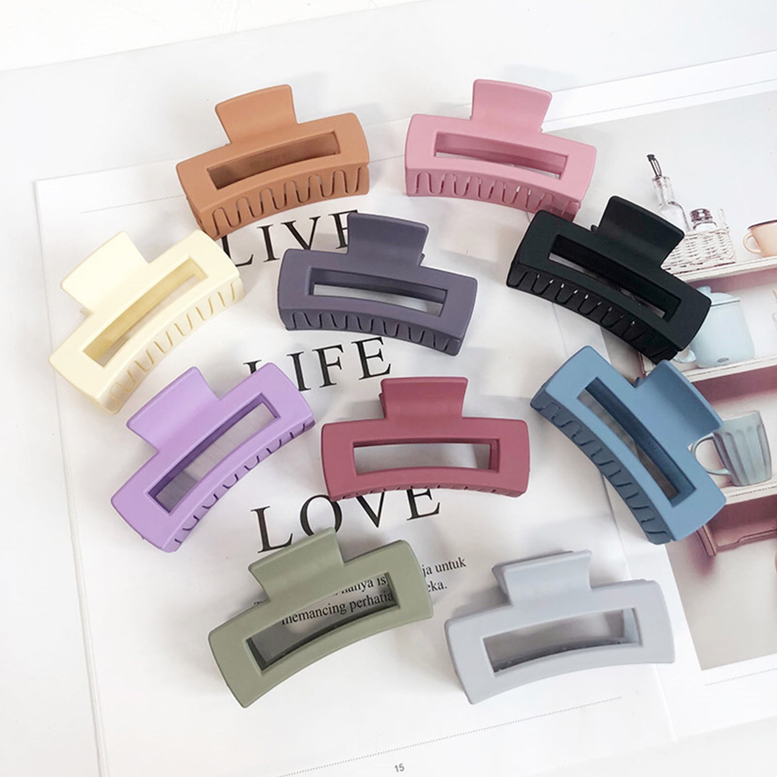 Besufy Hair Clip Retro Hollow Women Strong Large Hair Clips For Washing Face Pink Walmart Com
