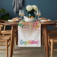thumbnail image 2 of Colorful Congratulations Table Runner - 60 Inch Long, Kitchen Dining Table Runner Dresser Scarves, Funny Words Graduation Season Farmhouse Decor for Coffee Tables Wedding Party Banquet, 2 of 8