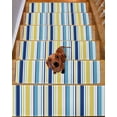 thumbnail image 2 of Teal Blue Stair Treads Non Slip for Steps Yellow Stripes Texture 7 Pcs Reusable Adhesive Stair Runner Mats for Dogs Elders Carpet Treads Rugs for Staircase 8x30 In, 2 of 7