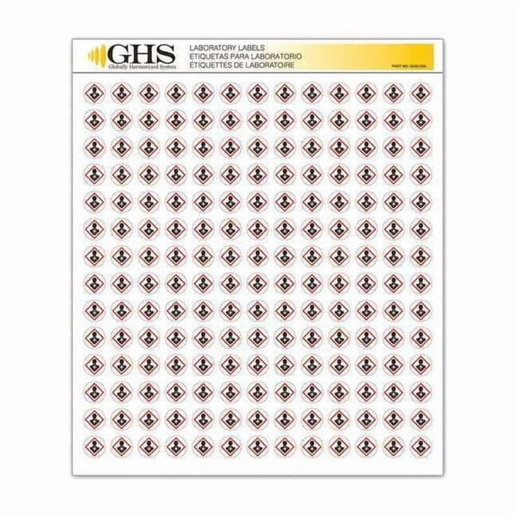 GHS Label, 1/2 in H, 1/2 in W, Paper, PK1820 GHS1230