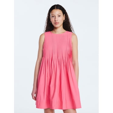 Free Assembly Women's Sleeveless Pleated Mini Dress, Sizes XS-XXL