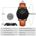 thumbnail image 3 of Men’s Quartz Watch with Large Face, Luminous Hands, Hardened Crystal Lens and Leather Strap Waterproof Water for Man | Ideal Gift for Him, 3 of 7