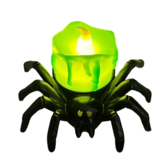 Halloween Tea Lights Candles, Halloween Flameless LED Candle Holder Lights Battery Operated , Spider Tealights Electric Flickering Candle for Halloween Party Decorations