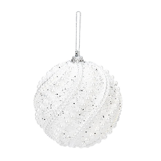 Bola colgante para árbol de Navidad, adorno de pared para bodas, hogar y aniversarios. Blanco