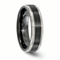thumbnail image 4 of Edward Mirell Black TI -Traction Finish w/Polished Edge6.5mm Band, 4 of 7