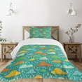thumbnail image 3 of Ambesonne Cartoon Quilted Bedspread Set 2 Pcs, Puffy Clouds Funk Art, Twin Size, Multicolor, 3 of 6