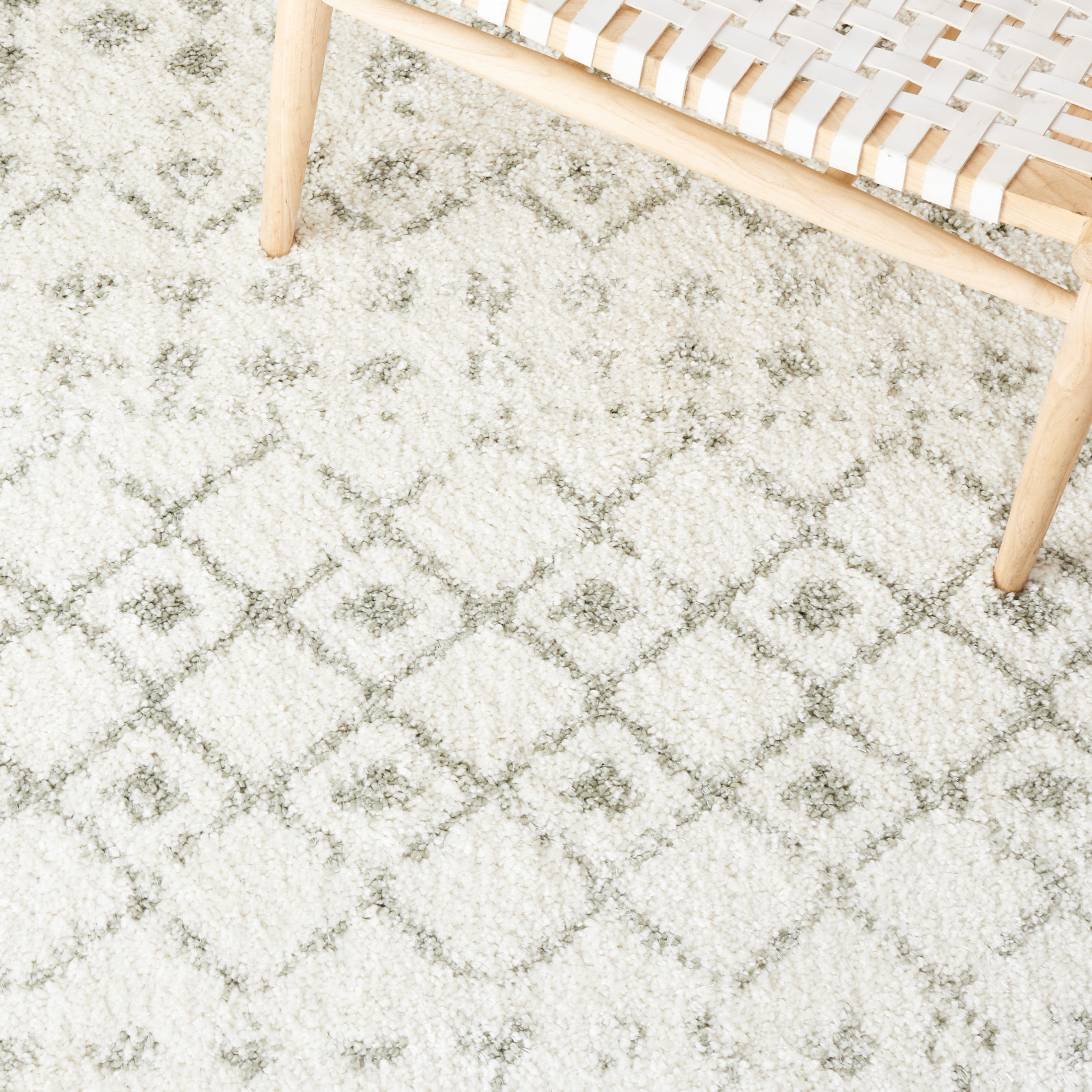 SAFAVIEH Berber Fringe Shag BFG516H Ivory / Sage Rug