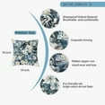 thumbnail image 3 of Watercolor Floral Pillow Covers Set of 2 Blue White Flower Throw Pillow Cover Accent Decorative Navy Botanical Plant Couch Cushion Cover Decor for Bed Living Room Chair Sofa Pillow Cases 18x18 Inch, 3 of 6