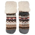 thumbnail image 2 of Women's Classic Winter Fleeced Thermal Cabin Crew Slipper Socks, 03 Brown, 1 Pair, 2 of 5